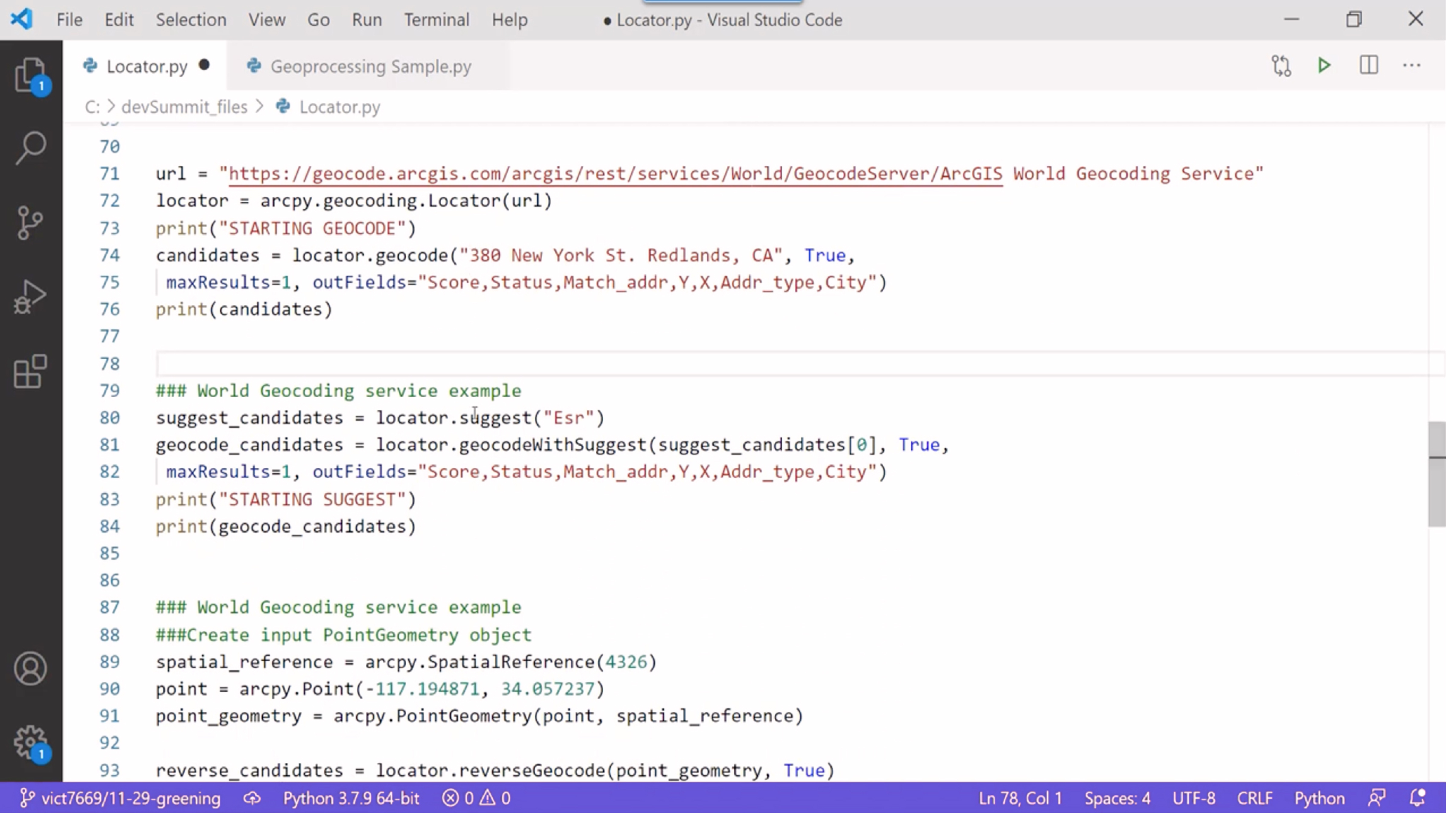Black and red text on a white background representing a Visual Studio web interface with development code 