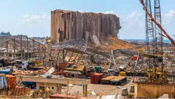 Property damage and destroyed structures due to the ammonium nitrate explosion in Beirut, Lebanon