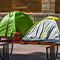 Homeless tent encampment on a city street