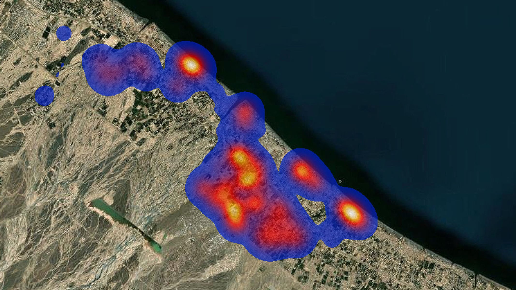 Heat map along the coast of Oman