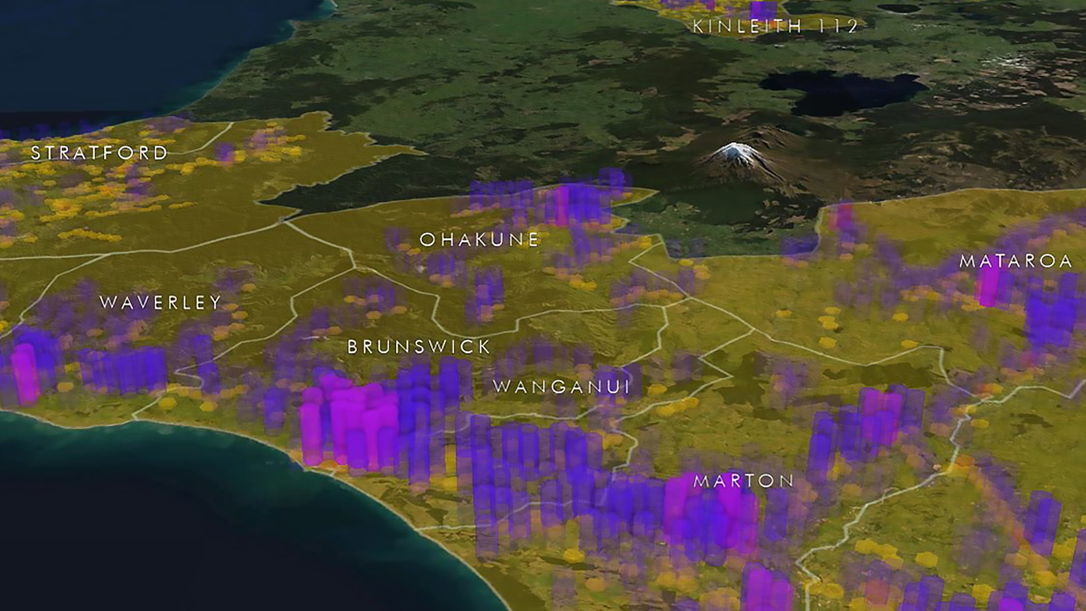 Map showing electricity data in New Zealand