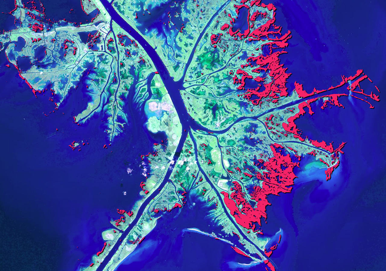 Map of a large waterway 